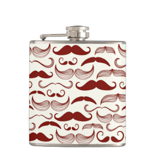Mustache patroon, retro-stijl 3 heupfles