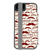 Mustache patroon, retro-stijl 3 incipio iPhone portemonnee hoesje (Agenda Achterkant)