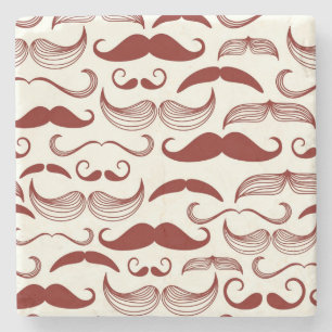 Mustache patroon, retro-stijl 3 stenen onderzetter