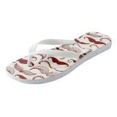 Mustache patroon, retro-stijl 3 teenslippers (Schuin)