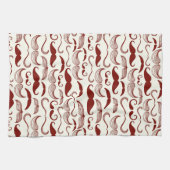 Mustache patroon, retro-stijl 3 theedoek (Horizontaal)