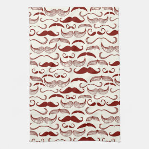 Mustache patroon, retro-stijl 3 theedoek