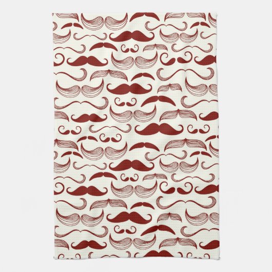 Mustache patroon, retro-stijl 3 theedoek (Verticaal)