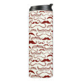 Mustache patroon, retro-stijl 3 thermosbeker (Gedraaid links)