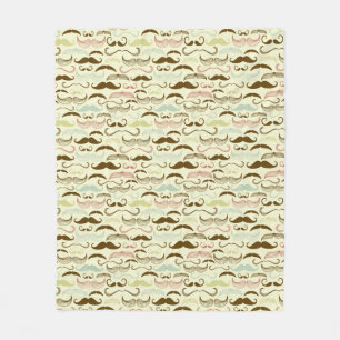 Mustache patroon, retro-stijl 4 fleece deken