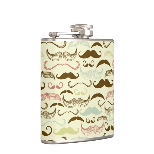 Mustache patroon, retro-stijl 4 heupfles (Rechts)