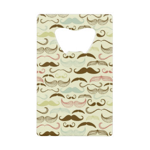 Mustache patroon, retro-stijl 4 kredietkaart flessenopener