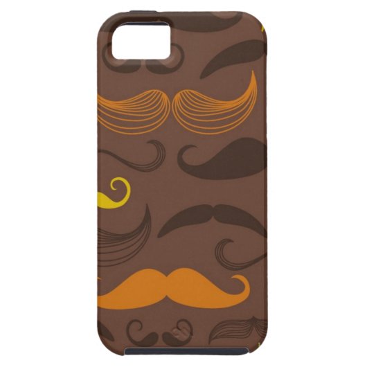 Mustache patroon, retro stijl 5 Case-Mate iPhone case (Achterkant)