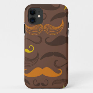 Mustache patroon, retro stijl 5 iPhone 11 hoesje