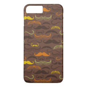 Mustache patroon, retro stijl 5 iPhone 8 plus / 7 plus hoesje