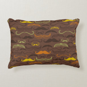 Mustache patroon, retro stijl 5 decoratief kussen
