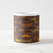 Mustache patroon, retro stijl 5 extra grote mok (Voorkant)