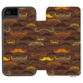 Mustache patroon, retro stijl 5 incipio iPhone portemonnee hoesje (Agenda Open)