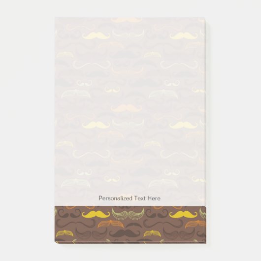 Mustache patroon, retro stijl 5 post-it® notes (Voorkant)
