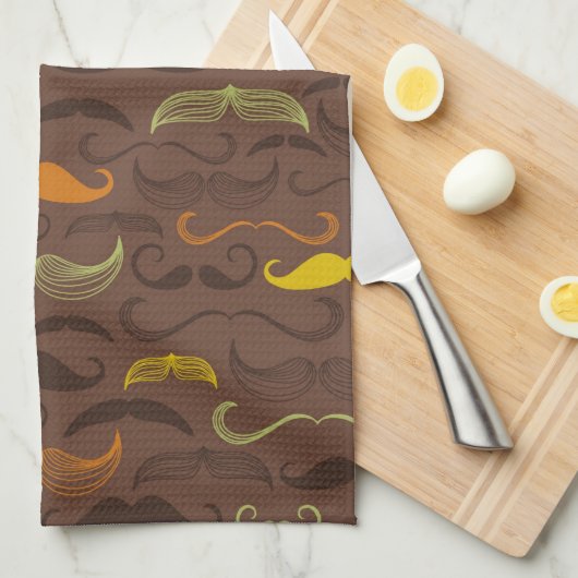 Mustache patroon, retro stijl 5 theedoek (Quarter Fold)