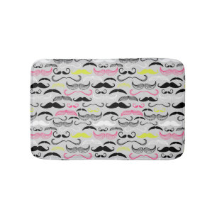 Mustache patroon, retro-stijl badmat