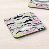 Mustache patroon, retro-stijl bier onderzetter (Linkerzijde)