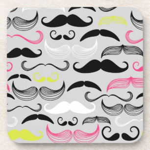 Mustache patroon, retro-stijl bier onderzetter