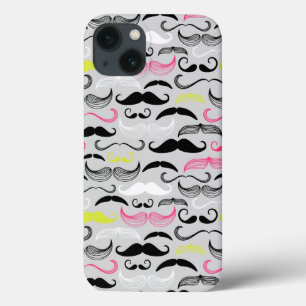 Mustache patroon, retro-stijl iPhone 13 hoesje