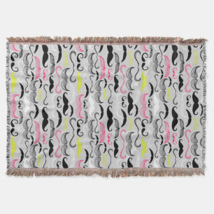 Mustache patroon, retro-stijl deken