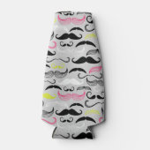 Mustache patroon, retro-stijl flesjeskoeler (Voorkant)