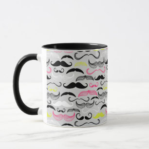 Mustache patroon, retro-stijl mok
