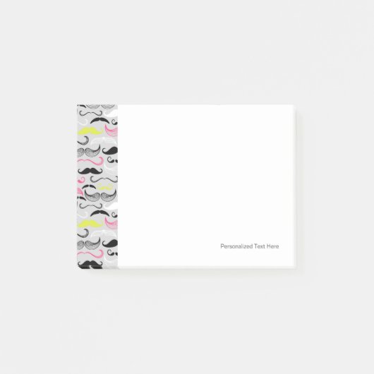 Mustache patroon, retro-stijl post-it® notes (Voorkant)