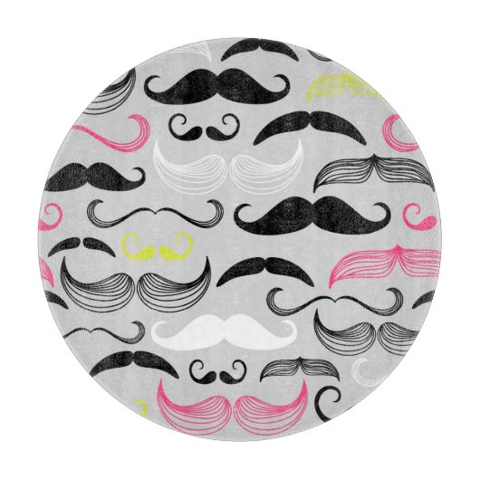 Mustache patroon, retro-stijl snijplank (Voorkant)