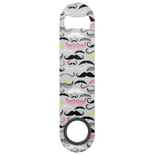 Mustache patroon, retro-stijl speed flessenopener (Achterkant)