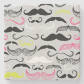 Mustache patroon, retro-stijl stenen onderzetter (Voorkant)