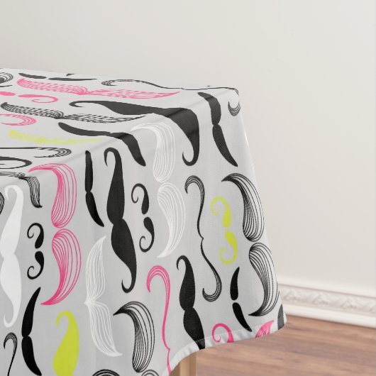 Mustache patroon, retro-stijl tafelkleed (Voorbeeld)
