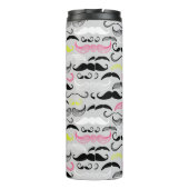Mustache patroon, retro-stijl thermosbeker (Achterkant)