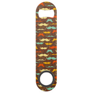 Mustache patroon speed flessenopener