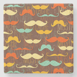 Mustache patroon stenen onderzetter