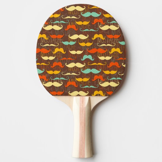 Mustache patroon tafeltennisbatje (Voorkant)