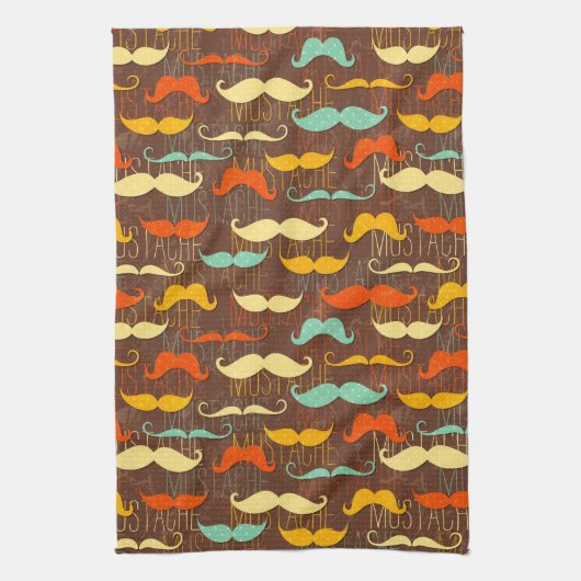 Mustache patroon theedoek (Verticaal)
