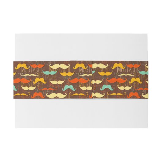 Mustache patroon uitnodigingen wikkel (Achterkant Voorbeeld)