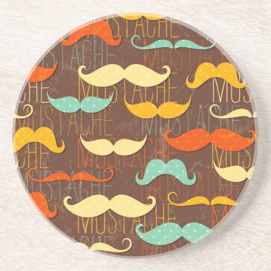 Mustache patroon zandsteen onderzetter (Voorkant)