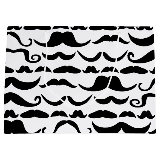 Mustache Pattern Large Cadeautasje (Voorkant)