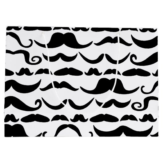 Mustache Pattern Large Cadeautasje (Achterkant)