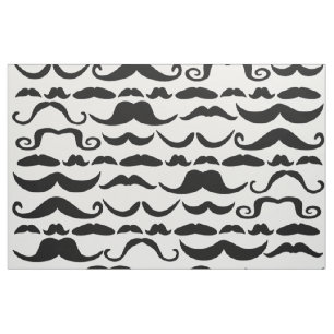 Mustache Pattern Stof