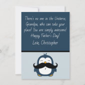 Mustache Penguin Grand Vaderdag | Blauw (Achterkant)