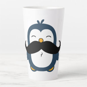 Mustache Penguin Latte Mok