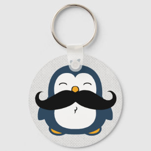 Mustache Penguin Sleutelhanger