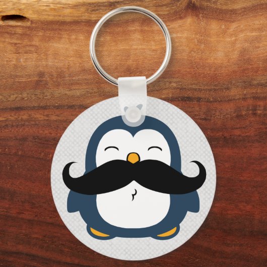 Mustache Penguin Sleutelhanger (Achterkant)
