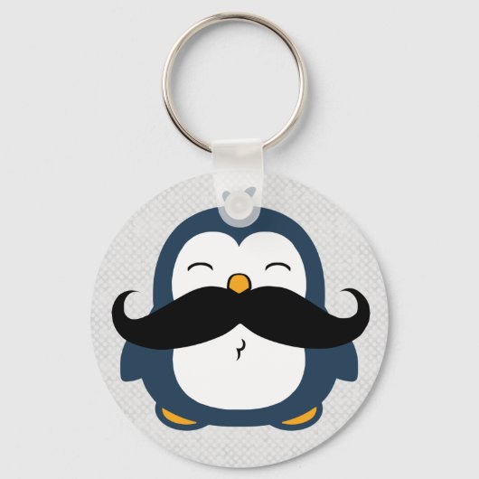 Mustache Penguin Sleutelhanger (Achterkant)