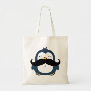 Mustache Penguin Tote Bag