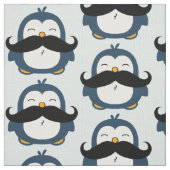 Mustache Penguin Trend Pattern Stof (Swatch)