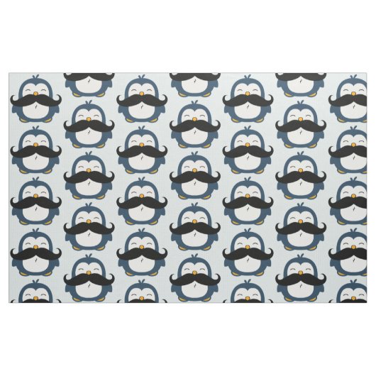 Mustache Penguin Trend Pattern Stof (Fat Quarter)
