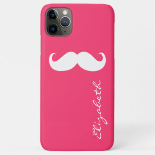 Mustache Plain Hot Pink Achtergrond iPhone 11 Pro Max Hoesje